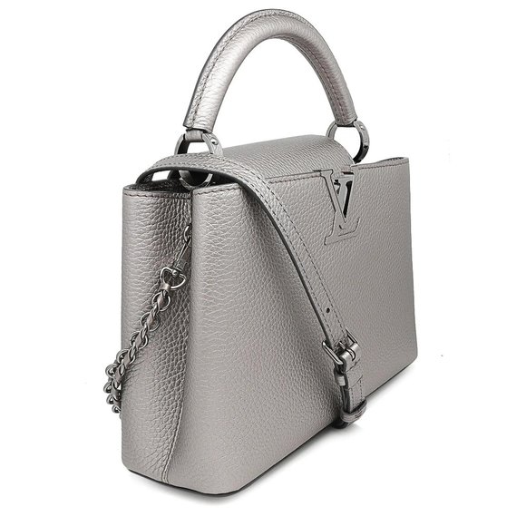 Louis Vuitton Capucines BB Metallic Grey Top Handle Handbag - Picture 3 of 7